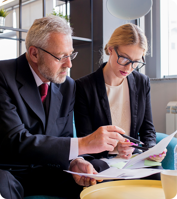 Lawyer ensuring client fully understands legal terms and implications of agreement.