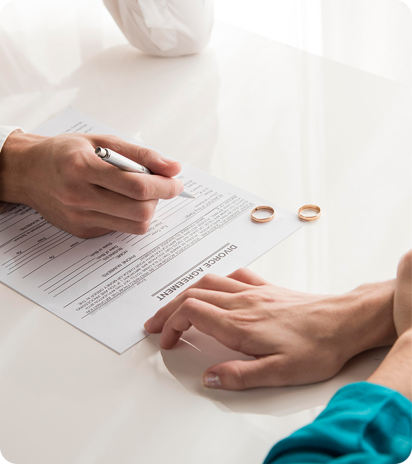 Lawyer reviewing financial information to determine spousal support calculation.