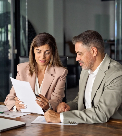 Lawyer advising grandparents on access and custody rights in family law case.