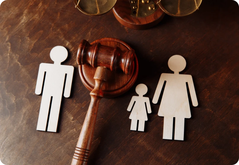 Visual representation of enforcing child custody or support orders in family law