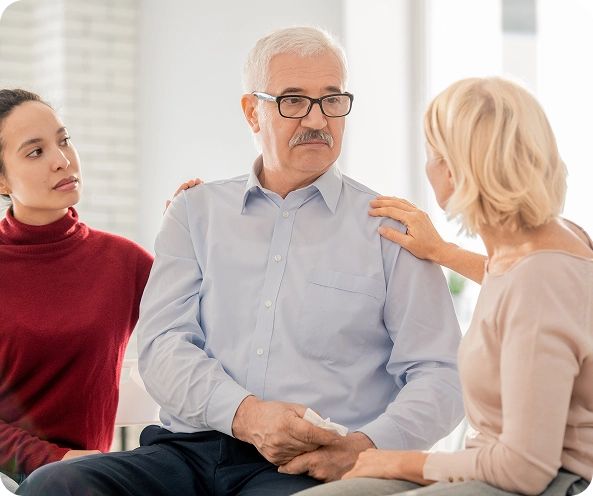 Family discussion between parents and grandparents about child access and rights.