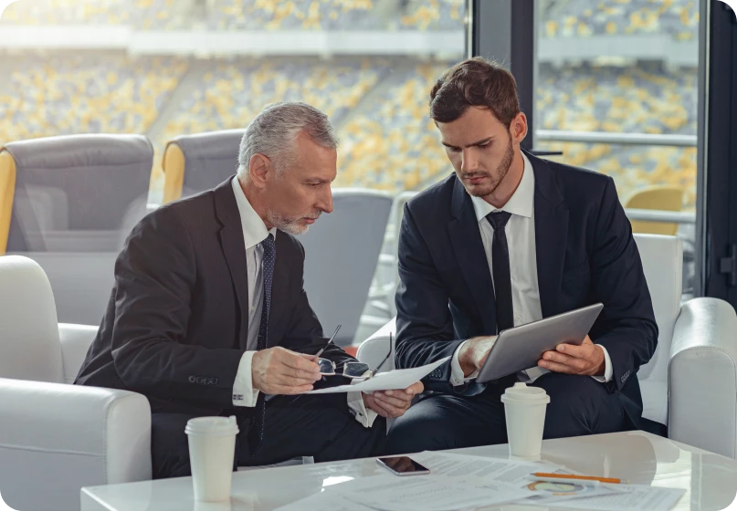 Lawyers reviewing case details related to unjust enrichment and asset division.