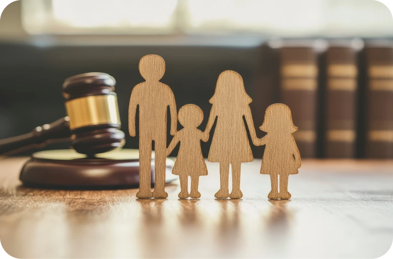 Couple consulting with lawyer about separation and divorce proceedings.